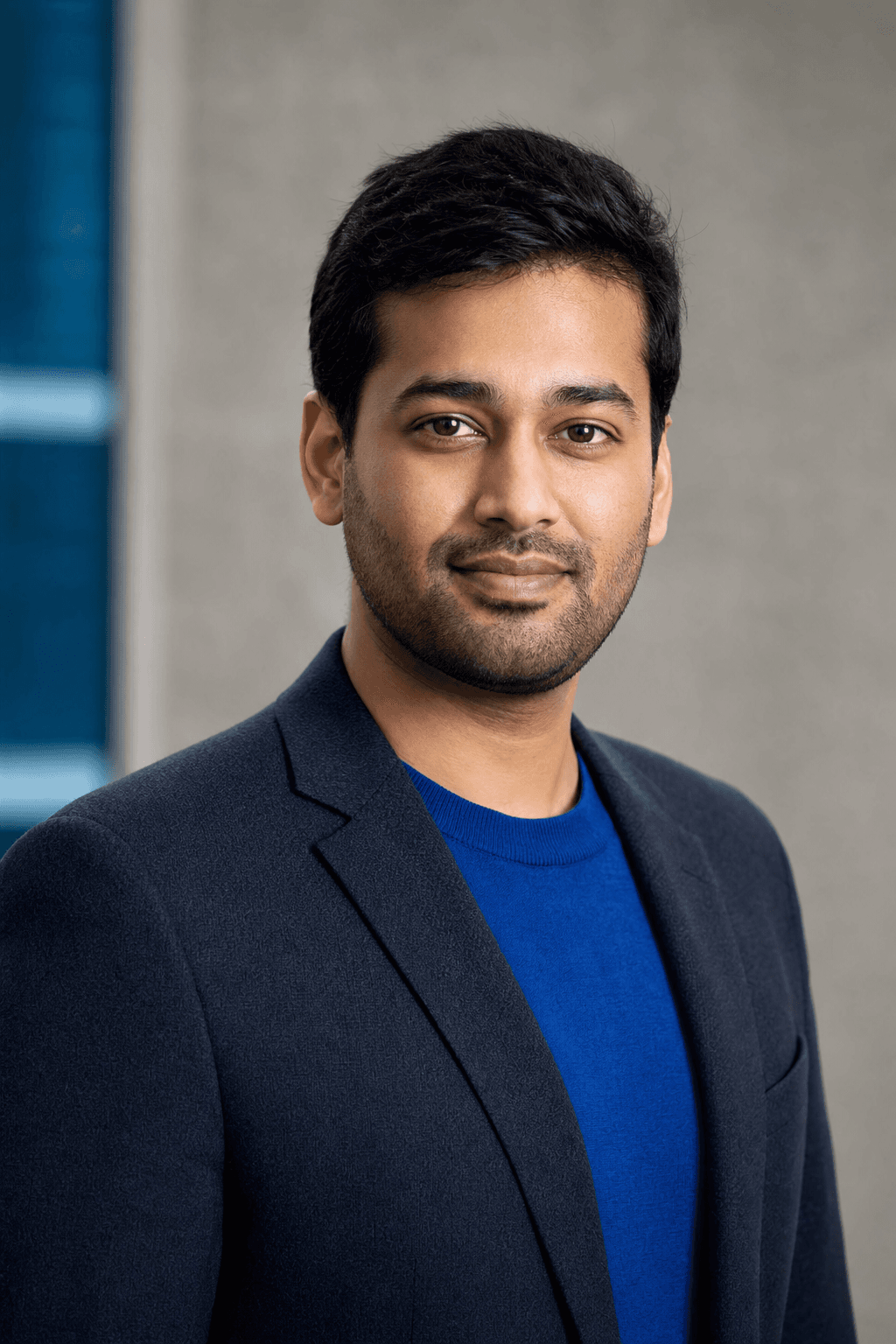 AI-generated corporate portrait representing Raj Sharma